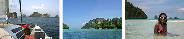 chicken island koh poda visited by charter yacht catamaran thailand