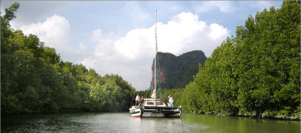 bareboat catamaran sailing charter to klong ba thaw north phang nga bay
