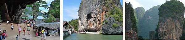 yacht charter visiting james bond island in phuket thailand with a catamaran